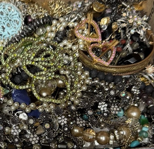 Vintage & Modern Some Signed Costume Jewelry Lot Full Small Priority Box # 12
