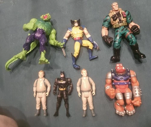 90s Action Figure Lot Ghostbusters Kenner Killer Croc Wolverine Small Soldiers
