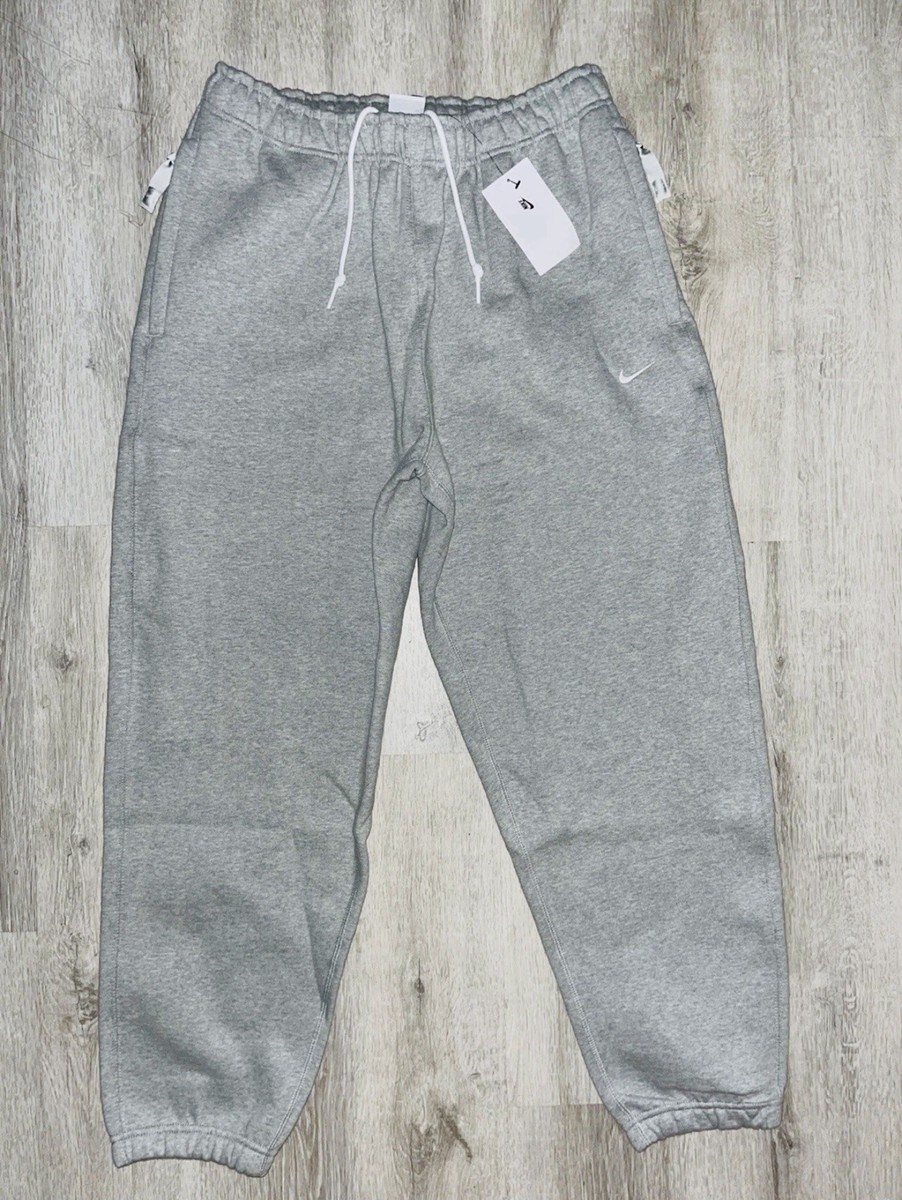 Nike Sportswear Solo Swoosh Fleece Pants Heather Grey Size XL