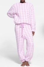 Skims Womens Jogger Sweatpants Pink Drawstring Check Size L/XL