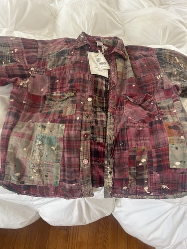 magnolia pearl kelly western shirt madras pink os NWT 