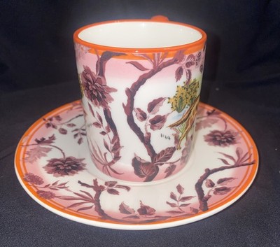 Anthropologie GOLDEN RETRIEVER DOG Portobello Floral Espresso Cup