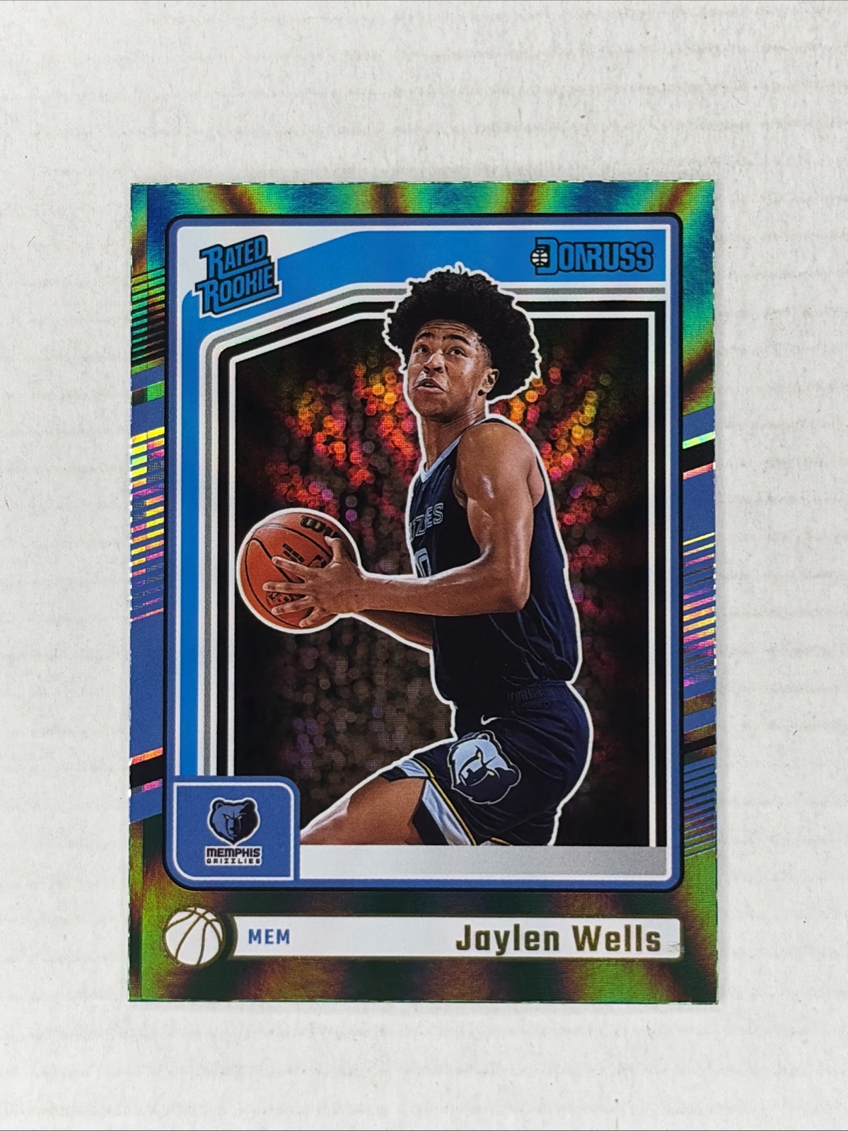 2024-25 Panini Donruss Jaylen Wells Holo Green Laser Rated Rookie #245