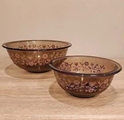 Pyrex Nesting Mixing Bowls Brown Amber Festive Harvest Pattern 1L 322/ 2.5L 325
