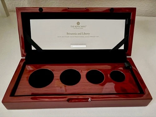 Official 2025 Britannia & Liberty Gold Proof Set Box - No Coins - RARE -w/COA