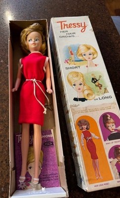 Vintage TRESSY AMERICAN CHARACTER DOLL IN BOX w/ KEY, Booklet & Stand