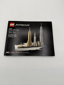 2016 Lego Architecture New York City 21028 Instruction Manual ONLY Rare