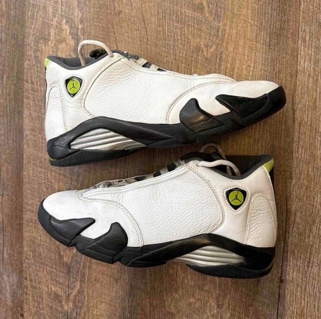 Nike Air Jordan 14 XIV Retro Blanco Chartreuse Talla 9 Tenis con Caja 311832-132 Foto 3 de 4