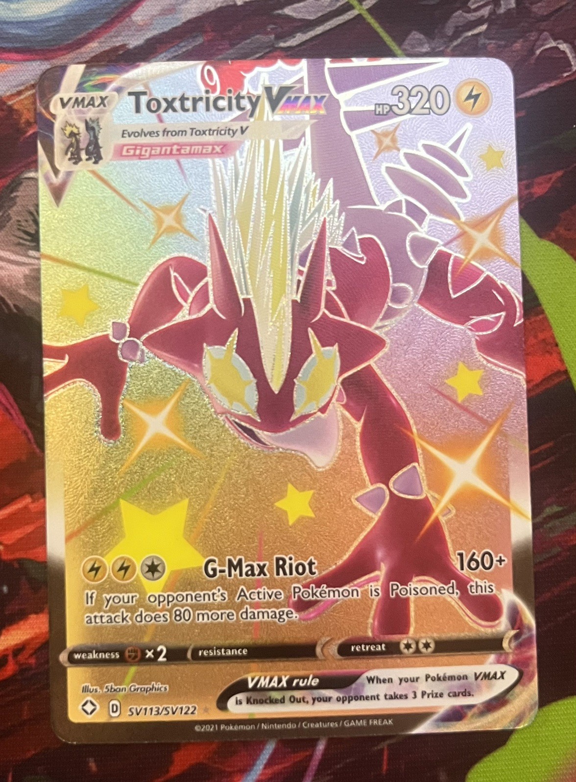 Toxtricity VMAX SV113/SV122 Pokemon TCG Shining Fates NM