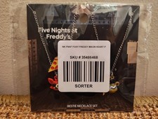 New in Bag FNAF Bioworld 18 inch Freddy Foxy Besties Friendship 2 necklace set