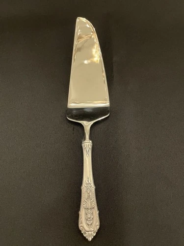 VINTAGE WALLACE ROSE POINT CAKE SERVER CUTTER STERLING SILVER HANDLE GRAND
