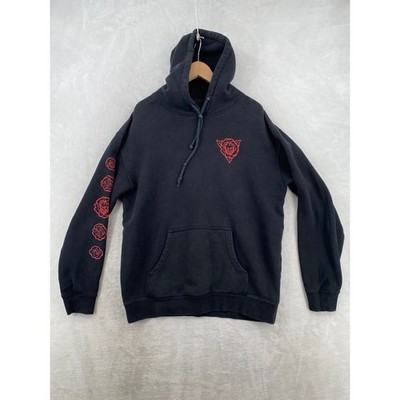 Spitfire Wheels Hoodie Mens Large Black Bighead Rose Graphic Pullover Skater L