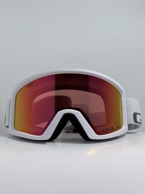 Giro Blok Color White Wordmark with Lens Vivid Ember Color Goggle