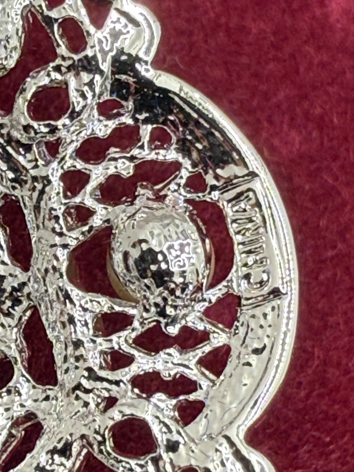 Vintage Camrose Kross JBK Necklace Faux Pearl Filigree COA 27"