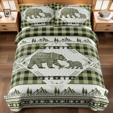 Tritard 3 Piece Cabin King Size Quilt Sets Farmhouse Rustic Reversible