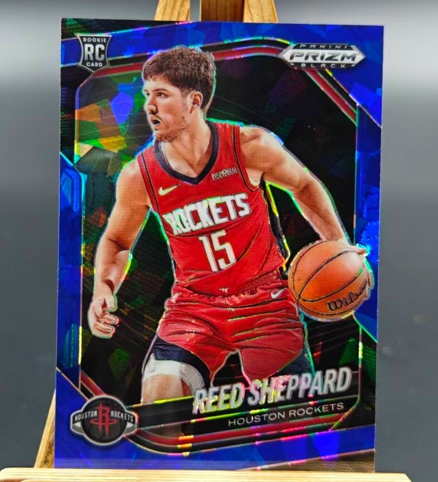 Reed Sheppard 2024-25 Panini Prizm Black Blue Ice Rookie /125 #145
