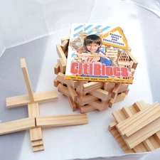Montessori Educational Wooden Toys for 3 Year Old+ CitiBlocs 47 Natural Building