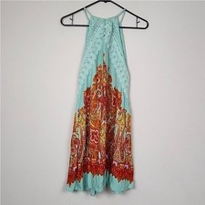 Free People Small Boho Printed Lacey Shift Mini Dress