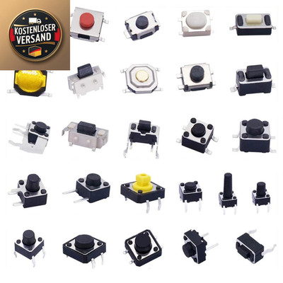 Taiss Tactile Schalter 260 Stück 4 Pin 3 Pin 2 Pin Push Button