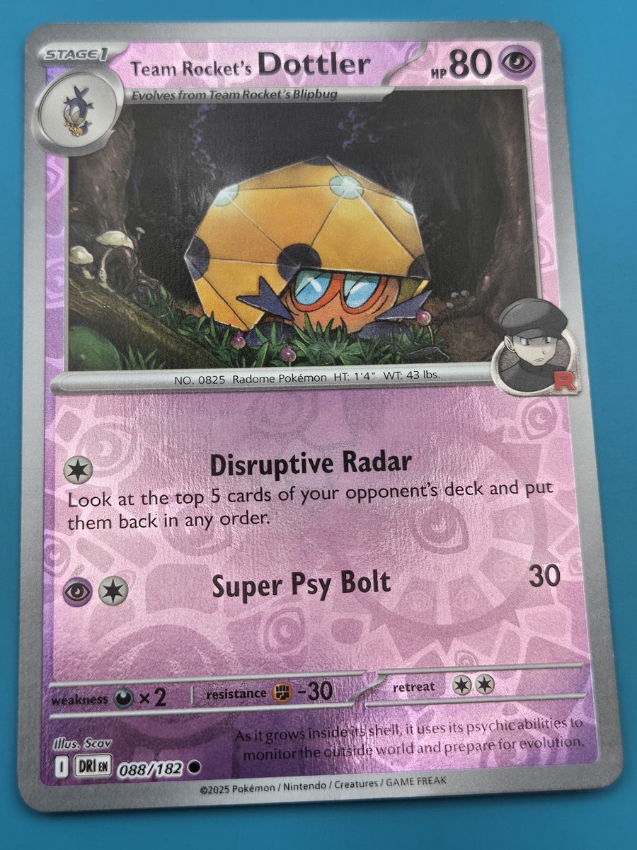 Team Rocket's Dottler 88/182 Reverse Holo Destined Rivals Pokemon