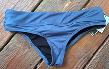 TYR Women's Solid Riva Classic Bikini Bottom - Small Slate Blue SPF 50 NWT