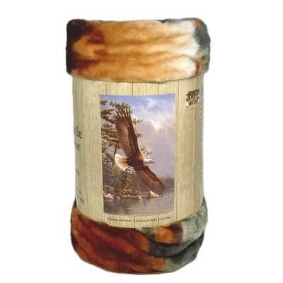 Rachelle Throw EXTRA LONG Fleece Blanket Soaring EAGLE 40'' x 65'' James Hautman