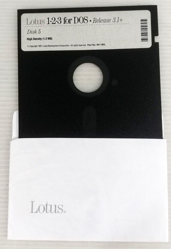 Lotus 1 2 3 For Dos Release 3.1+ Vintage 5.25" 7 Pack Floppy Disks HD 1.2MB 1991 - Picture 7 of 8