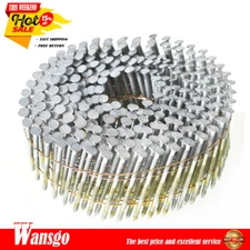 3600Pcs 15 Degree Siding Nails 1-3/4" x 0.092"Collated Wire Coil Full Round Head