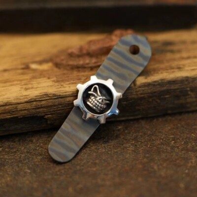 1Pc Custom Made S925+Titanium Alloy Backclip for Strider SNG/SMF Folding Knife