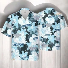 Keystone Light Beer Floral Pattern Funny Hawaiian Shirt