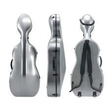 1/2 Cello Case Carbon Fiber 2 bow holders New Hard Shell Box Lightweight Strong