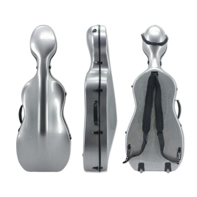 1/2 Cello Case Carbon Fiber 2 bow holders New Hard Shell Box Lightweight Strong