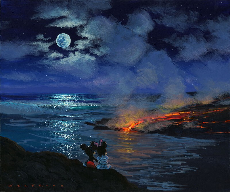 Mickey Mouse Disney Fine Art Walfrido Garcia Signed Ltd Ed 295 Nature's Creation