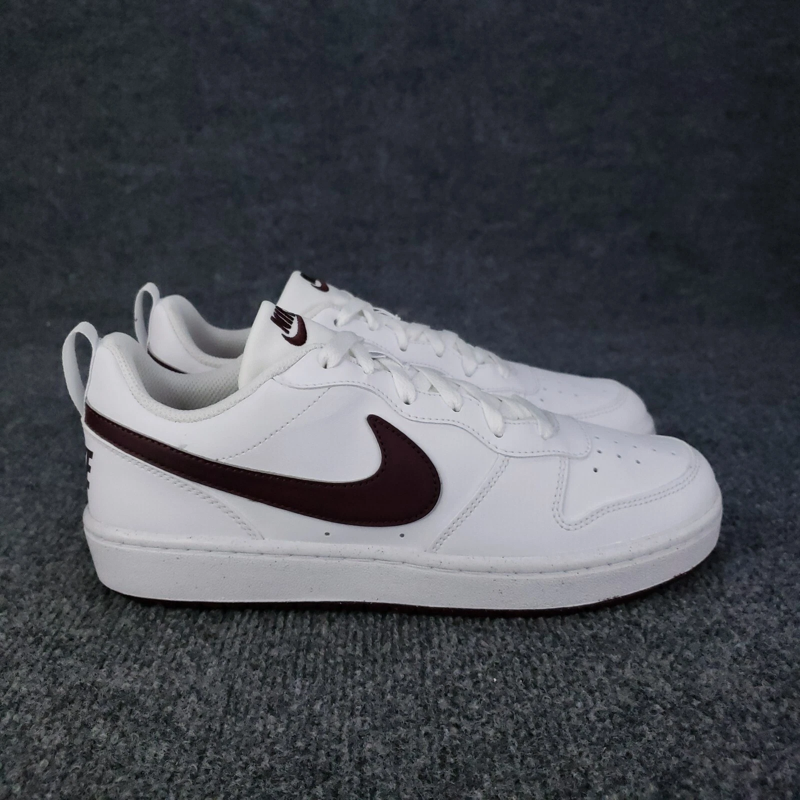 Scarpe Nike Court Borough Low Recraft GS giovani bambini taglia 7 anni bianche bordeaux sneakers