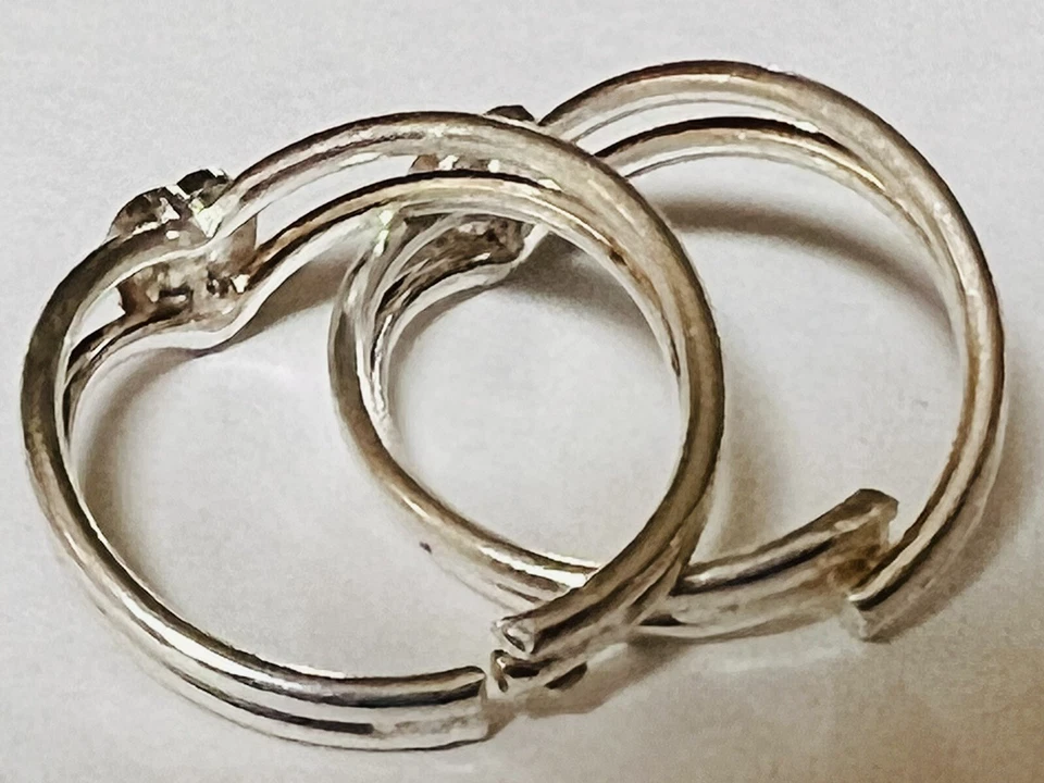 Par de anillos de dedo del pie de plata de ley 925 esmalte corazón rosa India Bichiya AJUSTABLE Foto 4 de 4