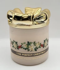NEW Bath & Body Works 3 Wick Candle Perfect Christmas Gold Bow Top Pine 14.5oz