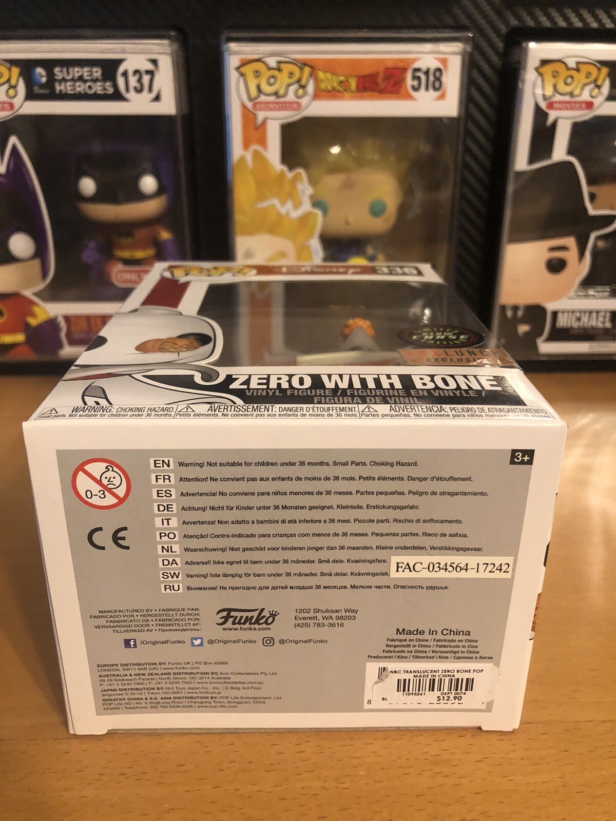 Funko POP! Nightmare Before Christmas Zero with Bone Glow Chase #336 Exclusive