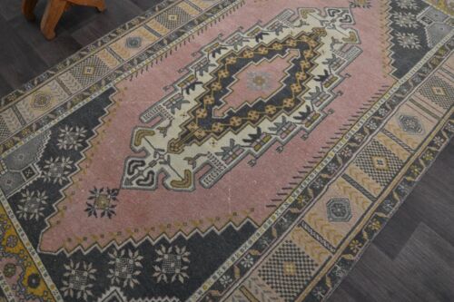 Oushak Türkisch Vintage Teppich 4x8 Kelim Rug Anatolisch Handarbeit Boho Dekor PFIRSICH - Bild 3 von 10