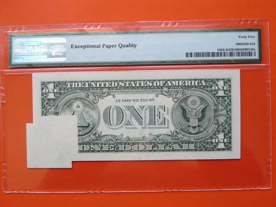 $1 2001 federal reserve note graded error: printed fold 26-091 - Image 3 of 3