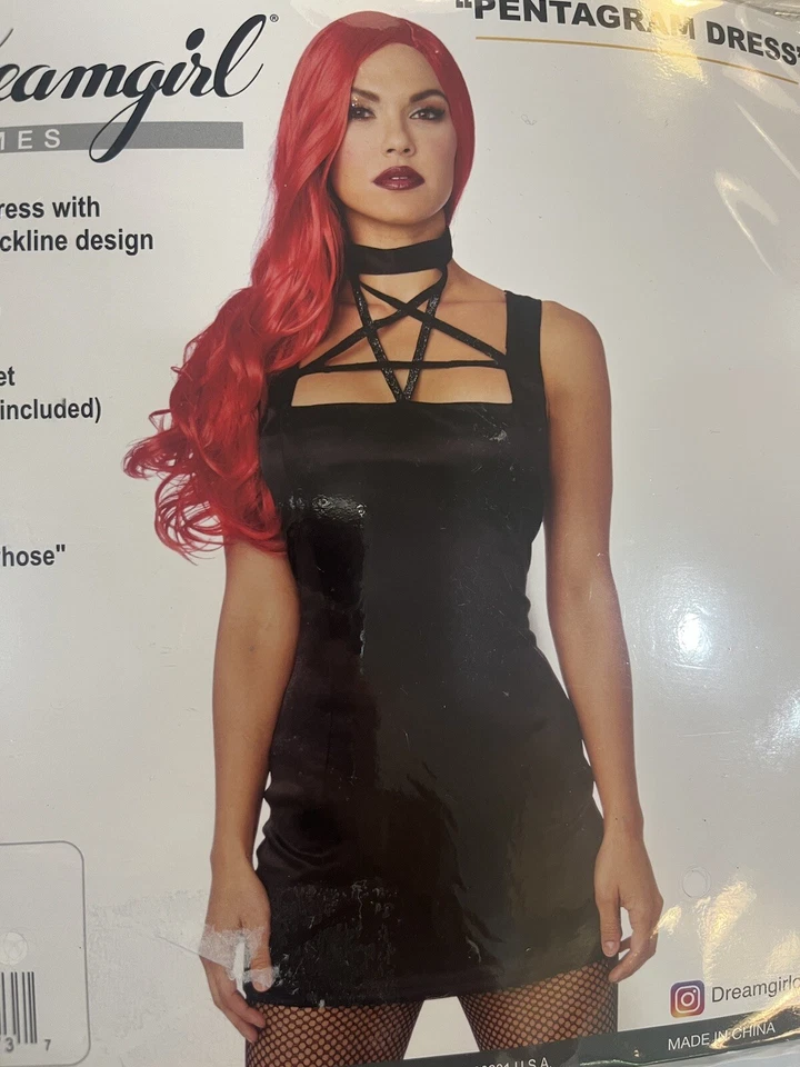 Dreamgirl Vestido Pentagrama Disfraz Halloween Talla Pequeña NUEVO Foto 2 de 4
