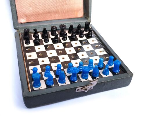 Vintage Soviet ussr Pocket Chess Set Kyiv Traveling Road Antique 1960-s - Picture 5 of 9