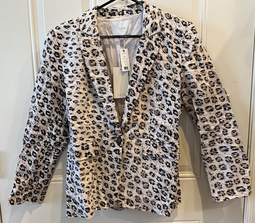 Joie Anilah Leopard Print Jacket Cappuccino One Button Blazer Jacket Size 10 NWT - Picture 10 of 17