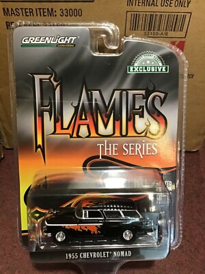Greenlight 1:64 Hobby Exclusive 1955 Chevrolet Nomad w/. flames   