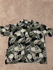 Puritan Men's L tropical floral Hawaiian short sleeve button up