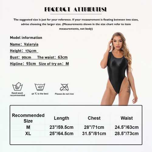 DE Damen Glossy Body Ärmellose Stringbody High Cut Overall Unterhemden Clubwears - Bild 74 von 216