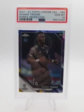 ADAMA TRAORE 2021-22 TOPPS CHROME Purple REFRACTOR /250 RC #65 PSA 10 GEM
