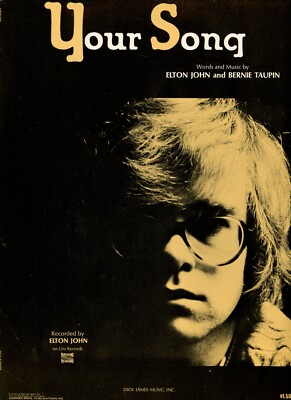 Elton John Bernie Taupin Your Song Sheet Music Dick James