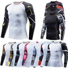 Maglia Uomo Manica Lunga Compressione Base Strato - Termica Palestra Sportiva 2026 Primavera