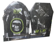 Set of 2 x 17" x 12" Halloween Foam Tombstones Props Yard Decorations Graveyard