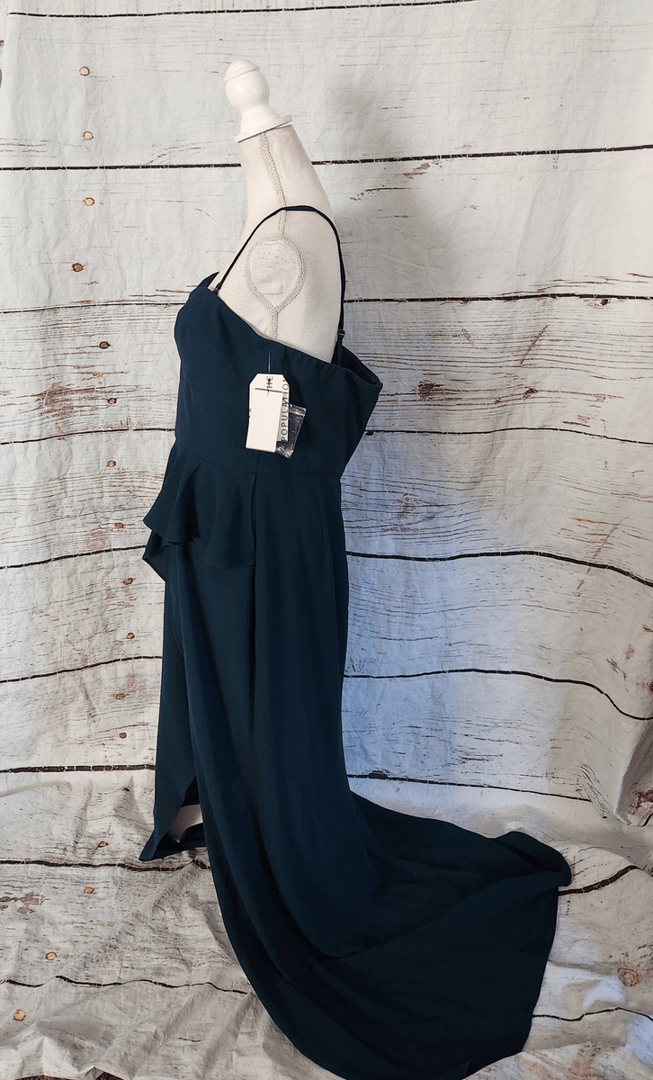 sachin and babi light blue dress Unique Vintage Plus Size Teal Velvet Batwing Sleeve Maxi Dress